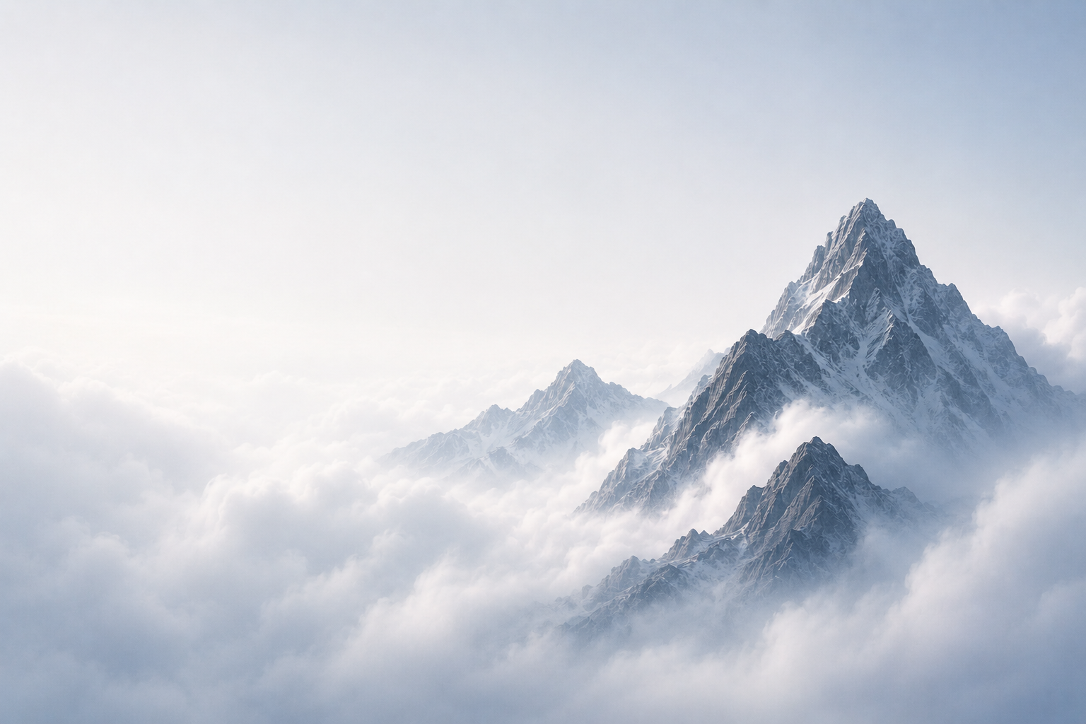 Mountain peak above the clouds